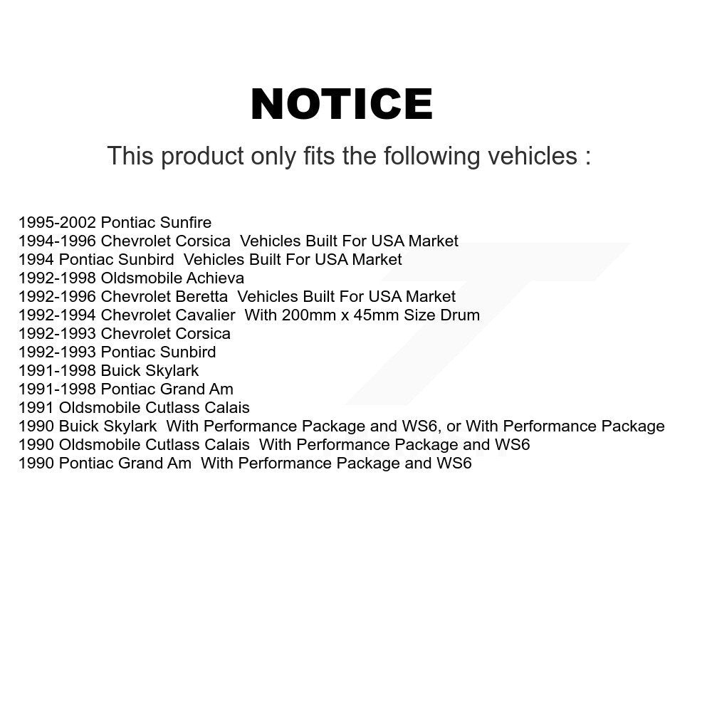 [Avant + Arrière] Kit de Disque et plaquette (semi-métallique) de frein pour Pontiac Sunfire Chevrolet Grand Am Buick Skylark Corsica Cavalier Oldsmobile Achieva Beretta Sunbird Cutlass Calais K8F-103297