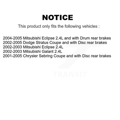 [Avant + Arrière] Kit de Disque et plaquette (semi-métallique) de frein pour Chrysler Sebring Mitsubishi Dodge Stratus Eclipse Galant K8F-103328