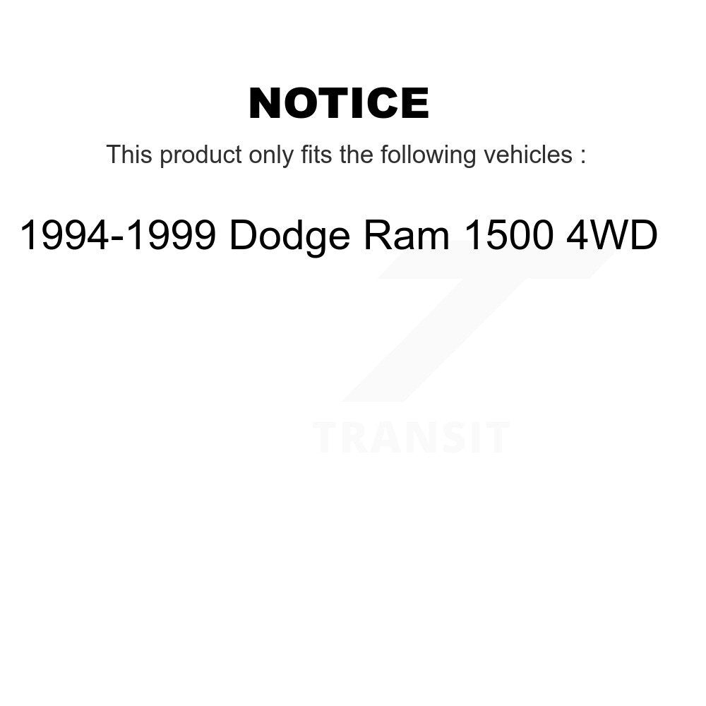 [Avant + Arrière] Kit de Disque et plaquette (semi-métallique) de frein pour 1994-1999 Dodge Ram 1500 4WD K8F-103342