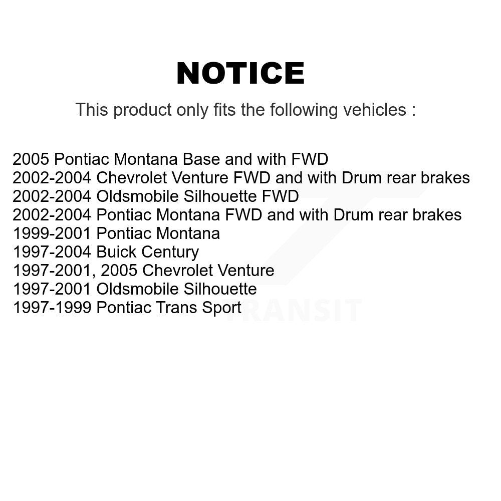 [Avant + Arrière] Kit de Disque et plaquette (semi-métallique) de frein pour Buick Century Chevrolet Venture Pontiac Montana Oldsmobile Silhouette Trans Sport K8F-103361