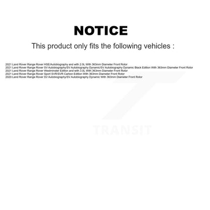 [Avant] Kit de Disque et plaquette (semi-métallique) de frein pour Land Rover Range Sport avec 363mm Diameter Rotor K8F-103445