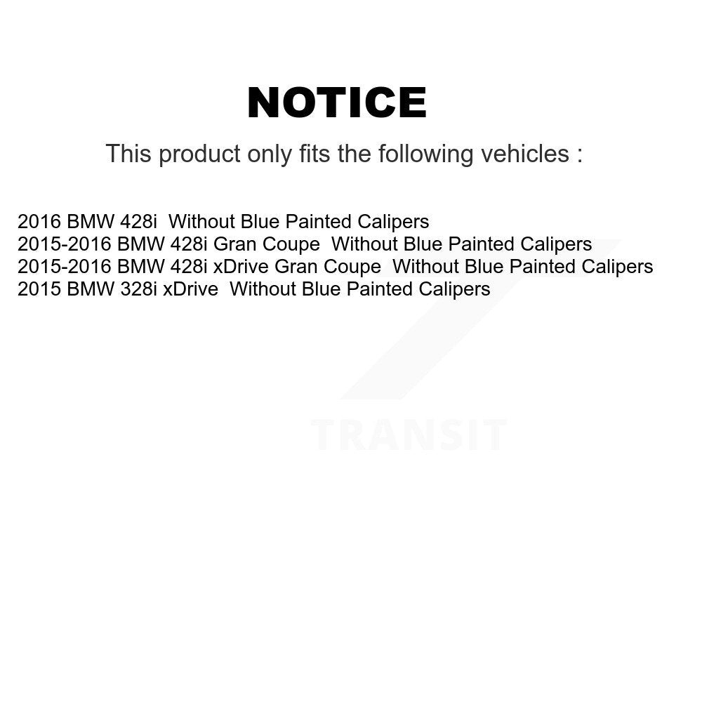 [Avant + Arrière] Kit de Disque et plaquette (semi-métallique) de frein pour BMW 328i xDrive 428i Gran Coupe sans Blue Painted Calipers K8F-103491