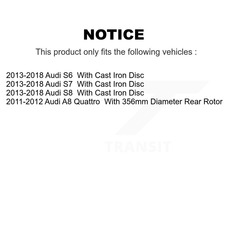 [Arrière] Kit de Disque et plaquette (semi-métallique) de frein pour Audi A8 Quattro S6 S7 S8 K8F-103533