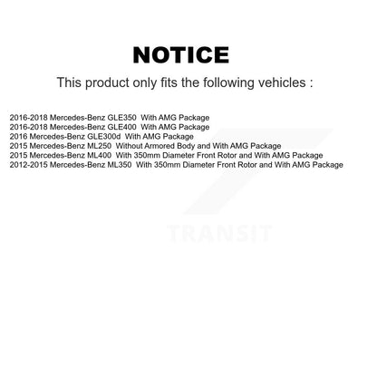 [Avant] Kit de Disque et plaquette (semi-métallique) de frein pour Mercedes-Benz ML350 GLE350 ML400 GLE400 ML250 GLE300d K8F-103558