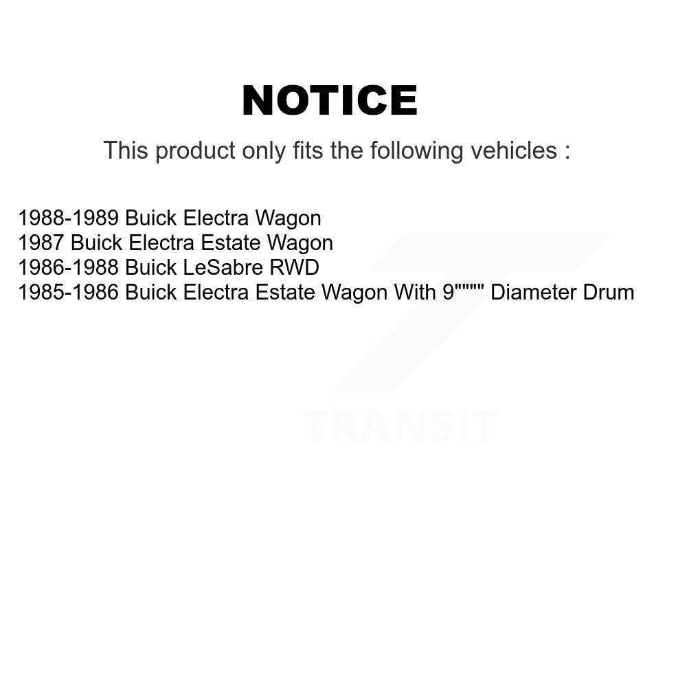 [Arrière] Kit de Tambour de frein pour Buick Electra LeSabre K8N-100058