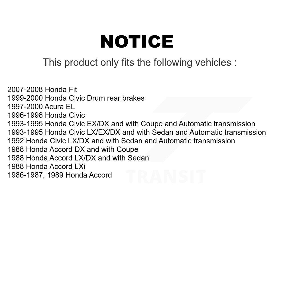 [Arrière] Kit de Tambour de frein pour Honda Civic Fit Accord Acura EL K8N-100094