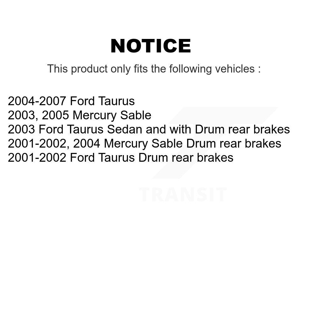 [Arrière] Kit de Tambour de frein pour Ford Taurus Mercury Sable K8N-100142
