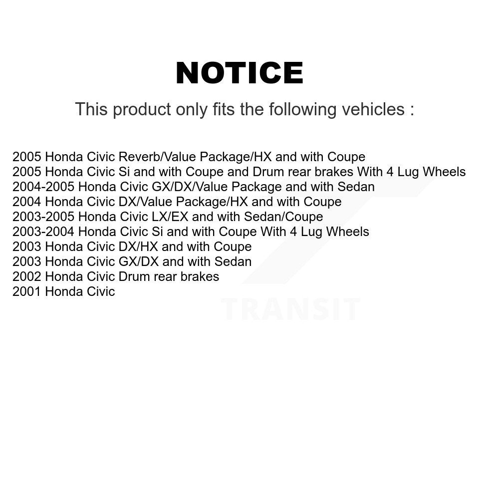[Arrière] Kit de Tambour de frein pour Honda Civic K8N-100150
