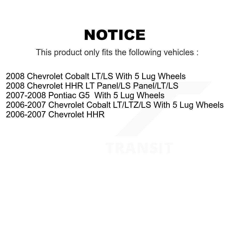[Arrière] Kit de Tambour de frein pour Chevrolet Cobalt HHR Pontiac G5 K8N-100192