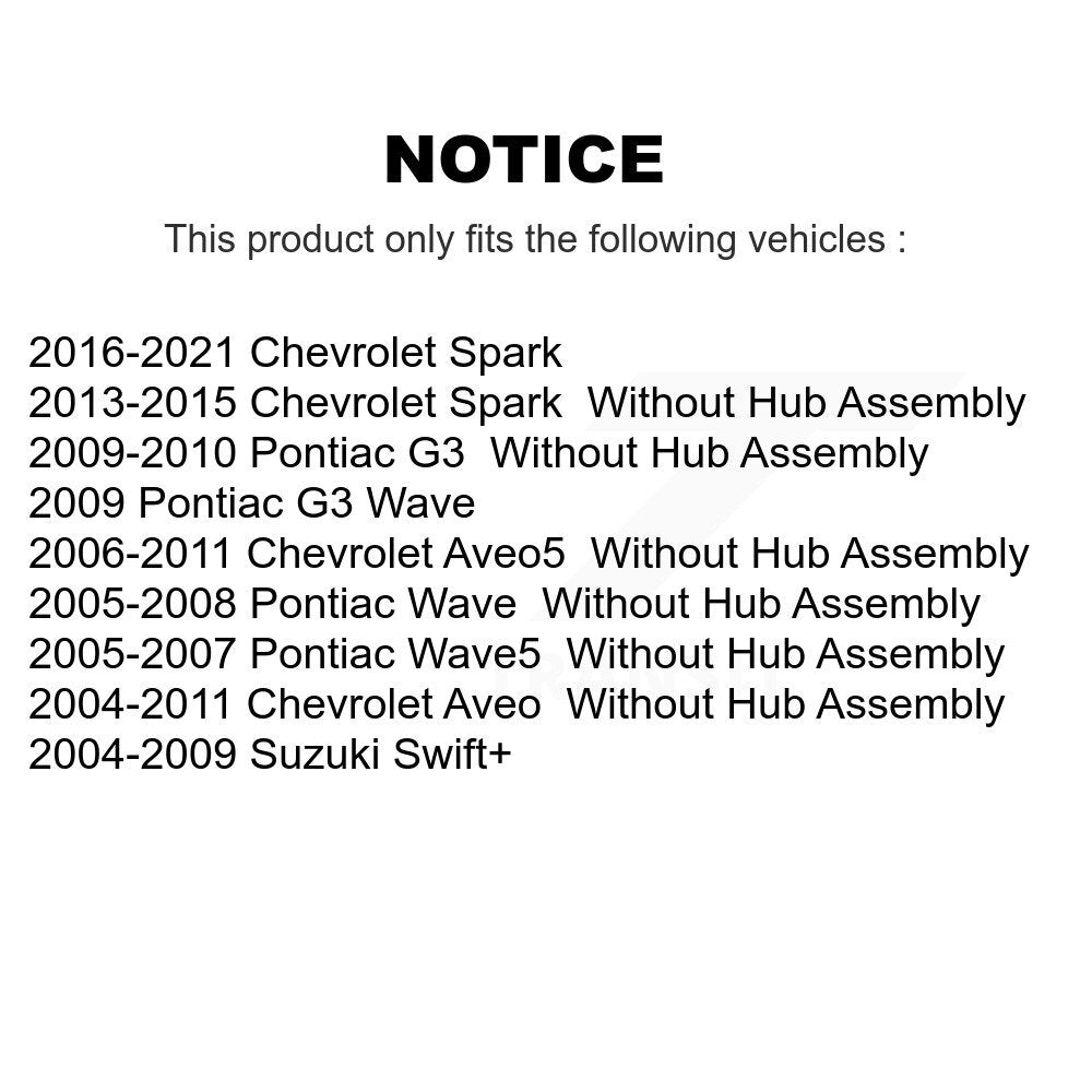 [Arrière] Kit de Tambour de frein pour Chevrolet Aveo Spark Aveo5 Pontiac G3 Suzuki Wave Wave5 Swift+ K8N-100201