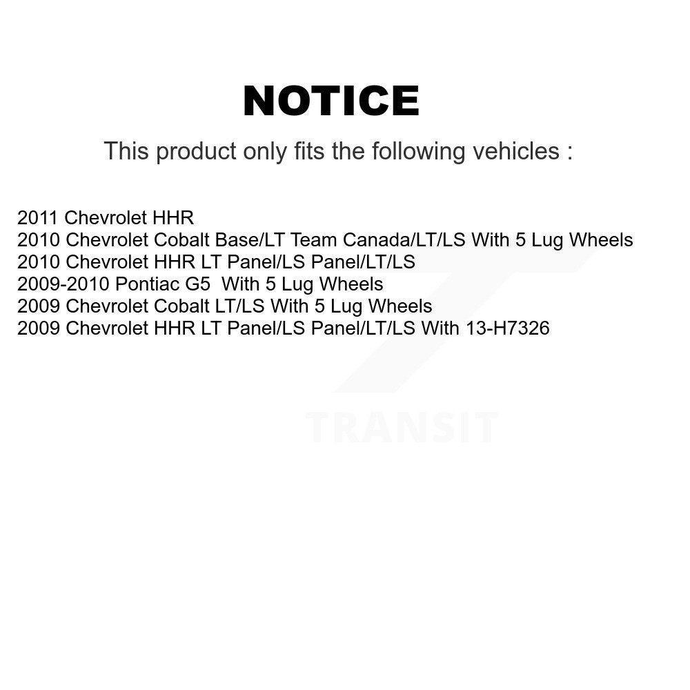 [Arrière] Kit de Tambour de frein pour Chevrolet Cobalt HHR Pontiac G5 K8N-100224