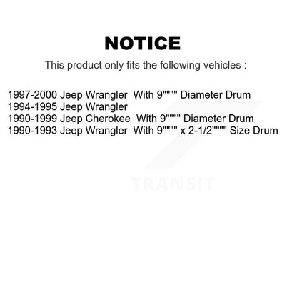 [Arrière] Kit de Tambour de frein pour Jeep Wrangler Cherokee K8N-100283