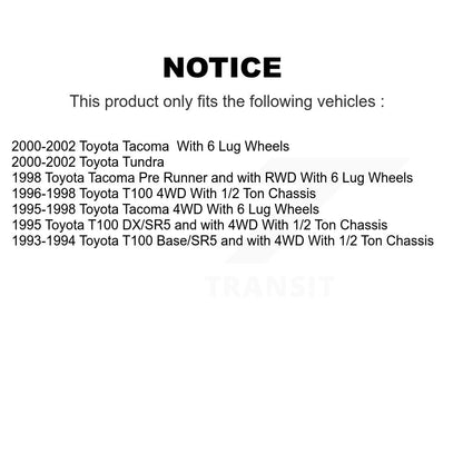 [Arrière] Kit de Tambour de frein pour Toyota Tacoma Tundra T100 K8N-100306