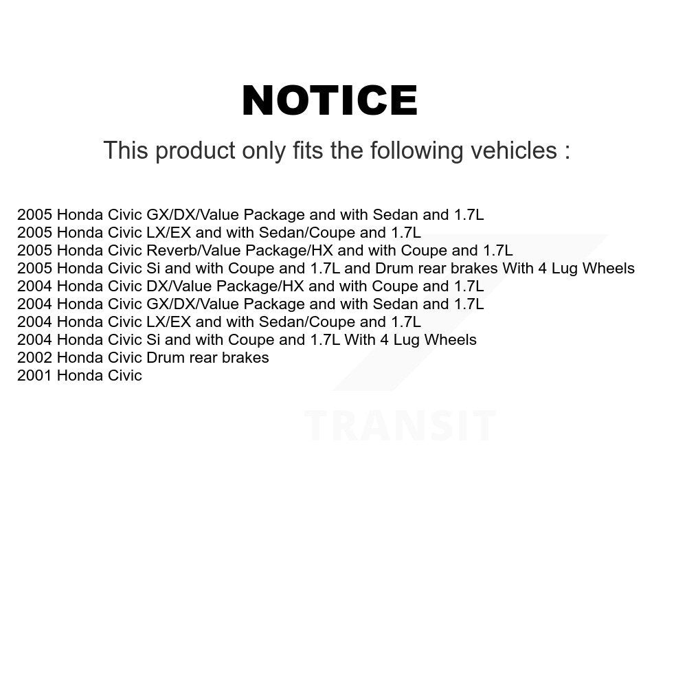 [Arrière] Kit de Tambour de frein pour Honda Civic K8N-100343