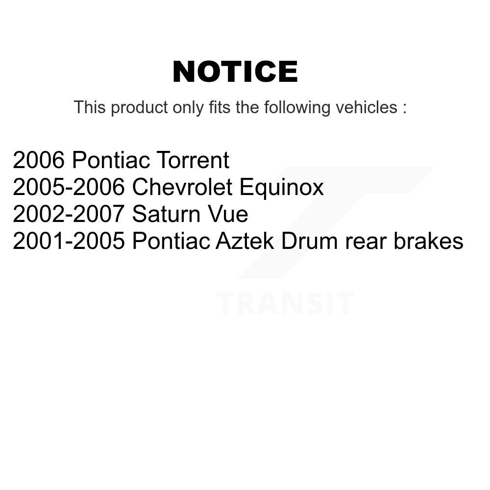 [Arrière] Tambour de frein pour Saturn Vue Chevrolet Equinox Pontiac Torrent Aztek K8N-100353