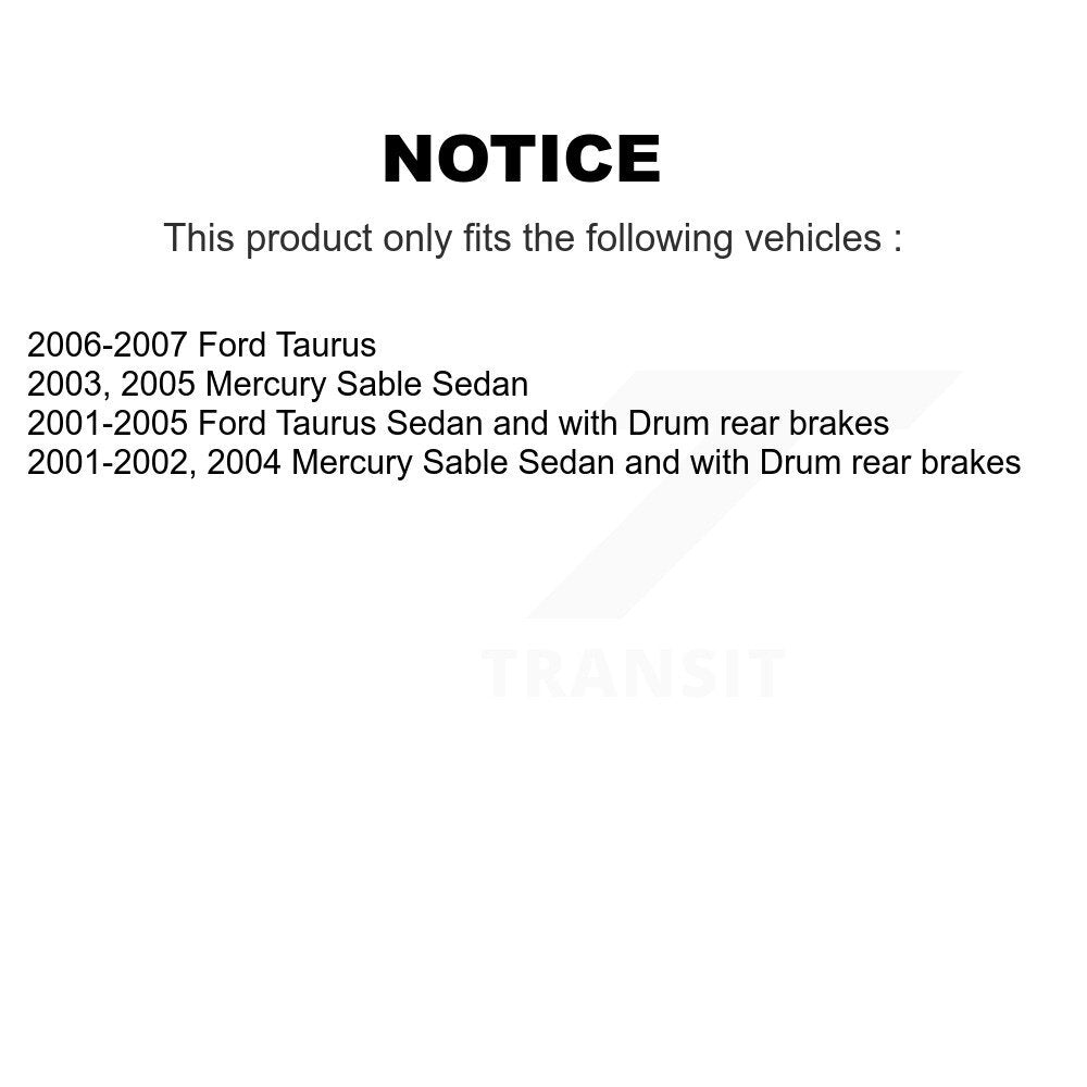 [Arrière] Kit de Tambour de frein pour Ford Taurus Mercury Sable K8N-100443