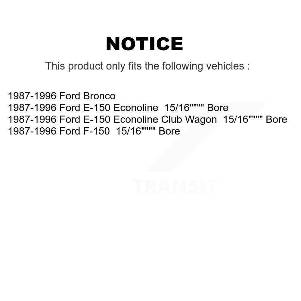 [Arrière] Kit de Tambour de frein pour 1987-1996 Ford F-150 Bronco E-150 Econoline Club Wagon K8N-100471