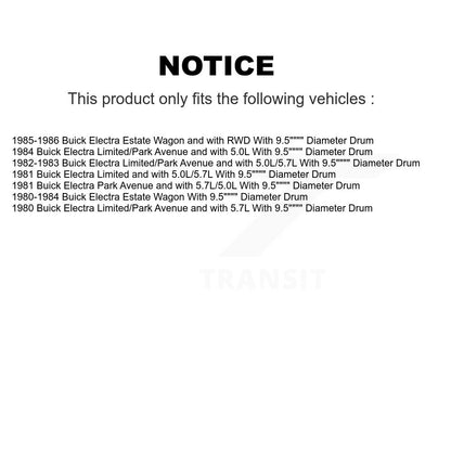 [Arrière] Kit de Tambour de frein pour Buick Electra avec 9.5" Diameter K8N-100514