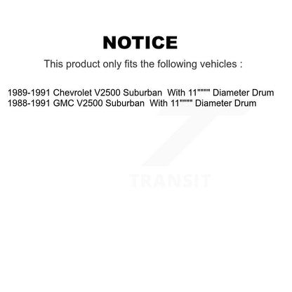 [Arrière] Kit de Tambour de frein pour V2500 Suburban Chevrolet GMC avec 11" Diameter K8N-100527