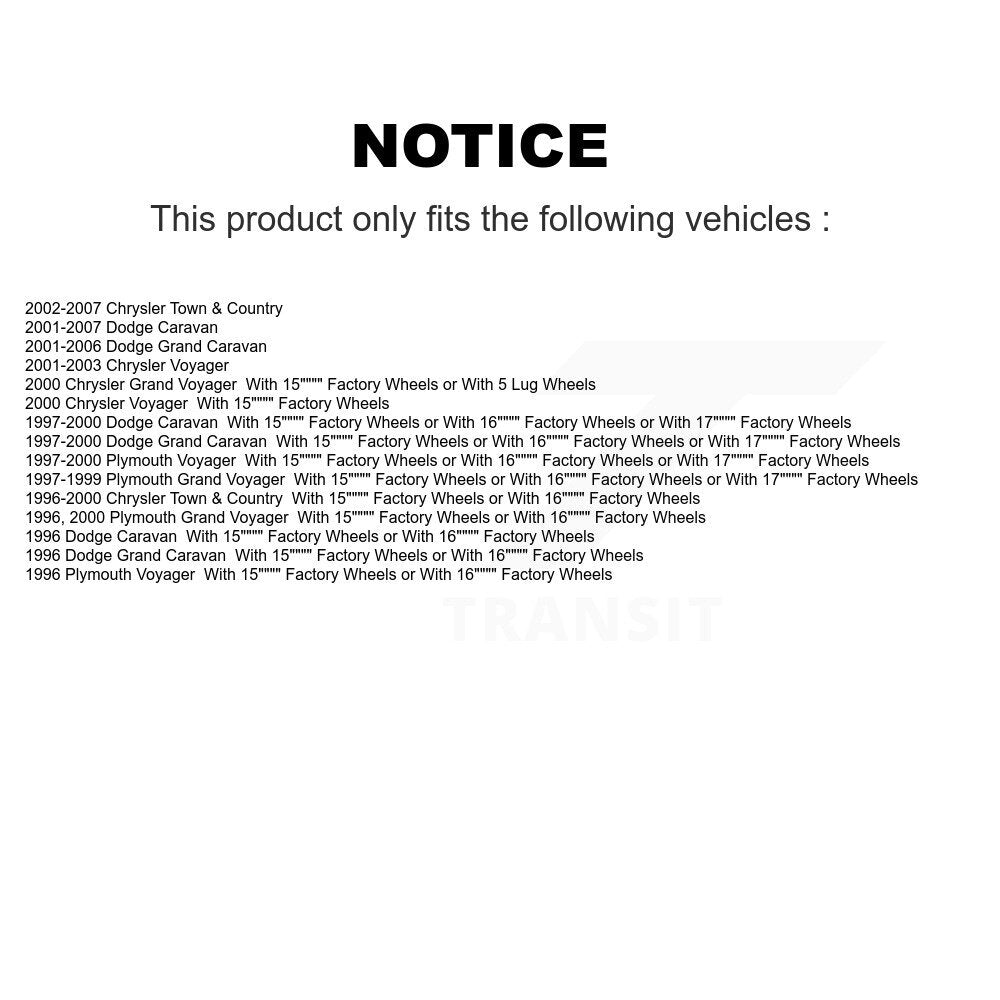 [Arrière] Tambour de frein pour Dodge Caravan Grand Chrysler Town & Country Plymouth K8N-100546
