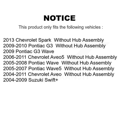 [Arrière] Kit de Tambour de frein pour Chevrolet Aveo Spark Aveo5 Pontiac G3 Suzuki Wave Wave5 Swift+ K8N-100553