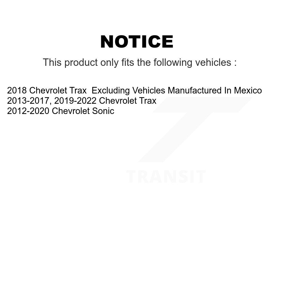 [Arrière] Kit de Tambour de frein pour Chevrolet Sonic Trax K8N-100575