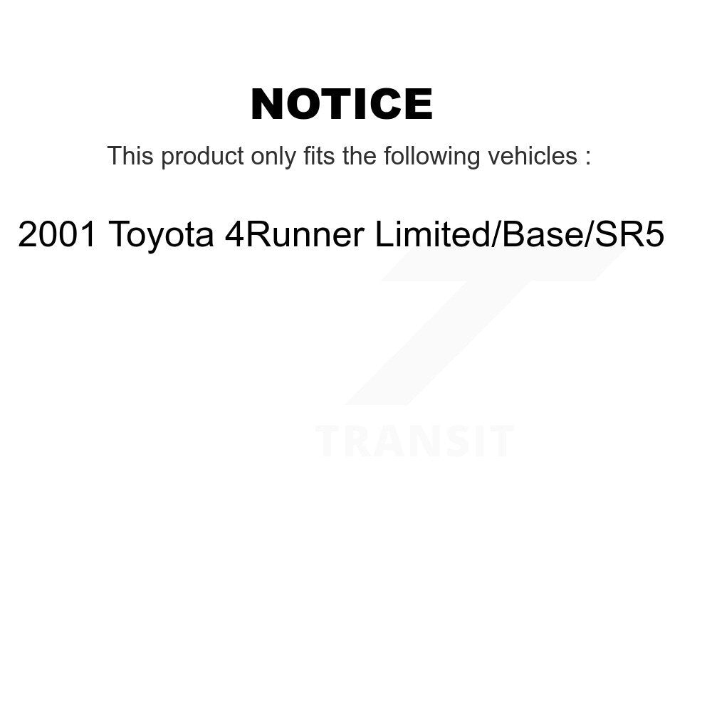[Arrière] Kit de Tambour de frein pour 2001 Toyota 4Runner Limited Base SR5 K8N-100618