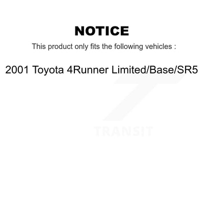 [Arrière] Kit de Tambour de frein pour 2001 Toyota 4Runner Limited Base SR5 K8N-100618