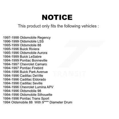 [Avant] Kit de Disque et plaquette (semi-métallique) de frein pour Buick LeSabre Pontiac Chevrolet Camaro Oldsmobile Cadillac 88 DeVille Bonneville Firebird Park Avenue Eldorado Seville 98 Riviera K8S-100016
