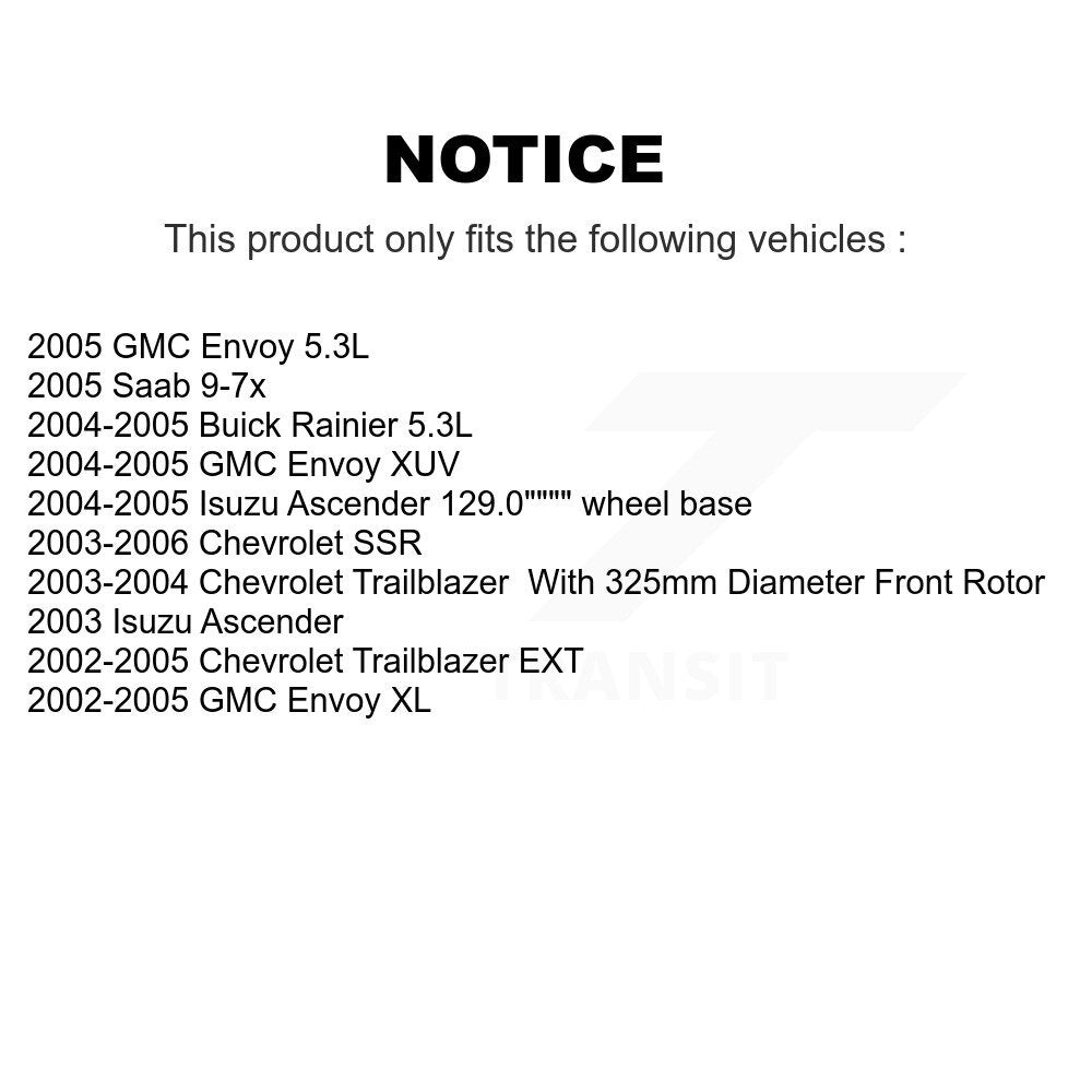 [Avant] Kit de Disque et plaquette (semi-métallique) de frein pour Chevrolet Trailblazer GMC EXT Envoy XL Buick Rainier XUV SSR Isuzu Ascender Saab 9-7x K8S-100030