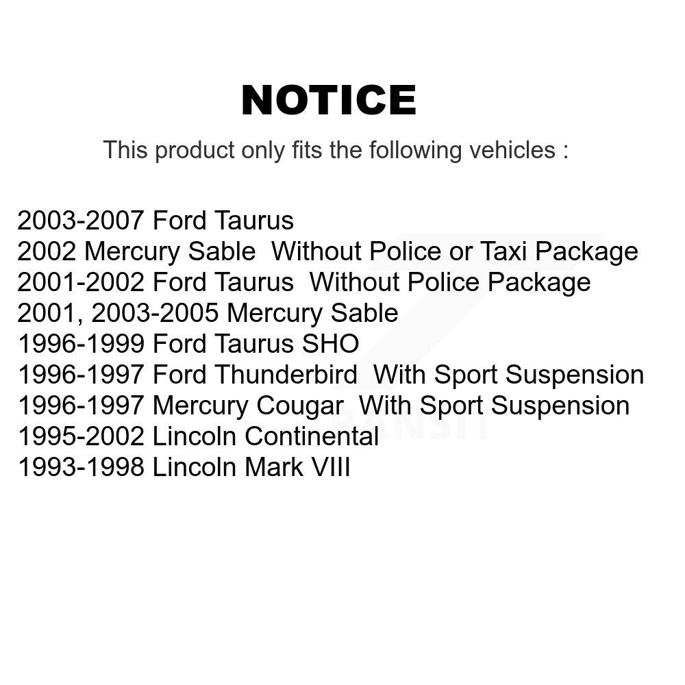 [Avant] Kit de Disque et plaquette (semi-métallique) de frein pour Ford Taurus Mercury Sable Lincoln Continental Thunderbird Mark VIII Cougar K8S-100115