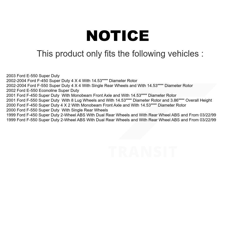 [Avant] Kit de Disque et plaquette (semi-métallique) de frein pour Ford E-550 Super Duty F-450 F-550 Econoline K8S-100124