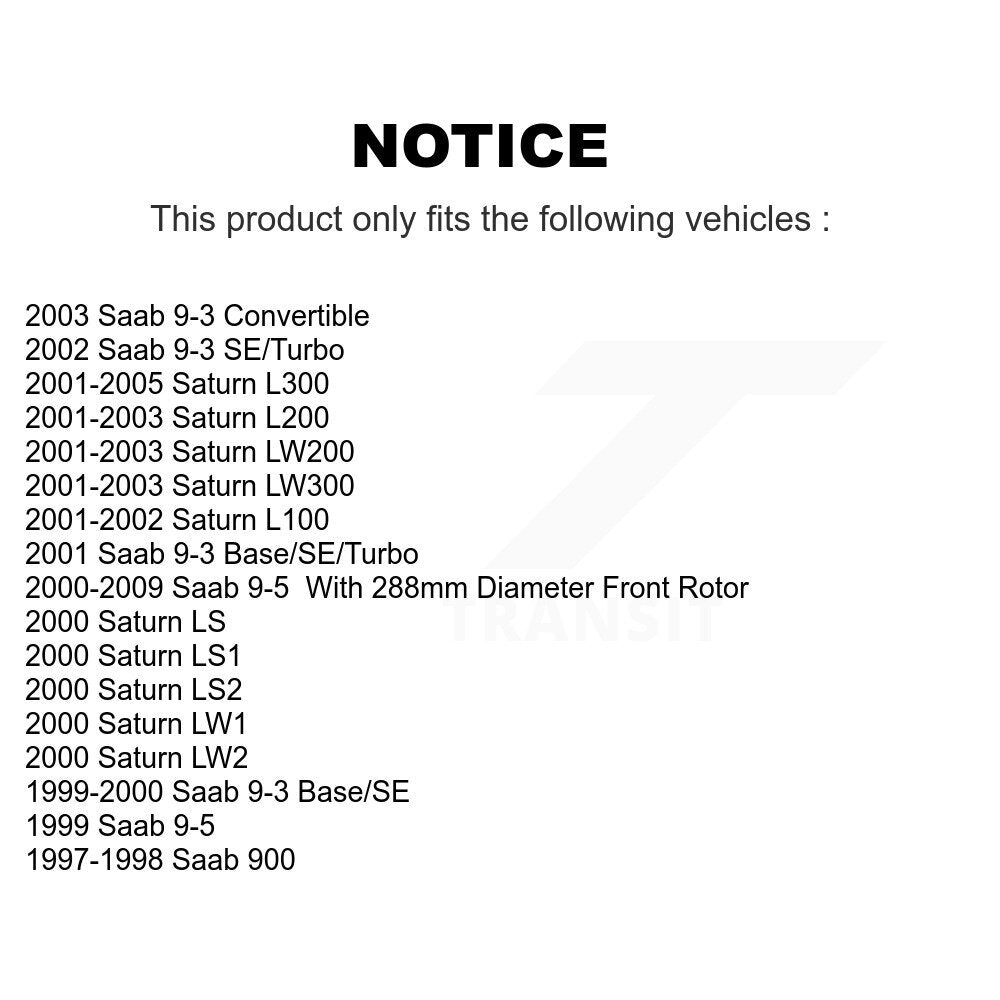 [Avant] Kit de Disque et plaquette (semi-métallique) de frein pour Saturn Saab L200 9-5 9-3 L300 LS1 L100 LW200 LS2 900 LW300 LW2 LW1 LS K8S-100326