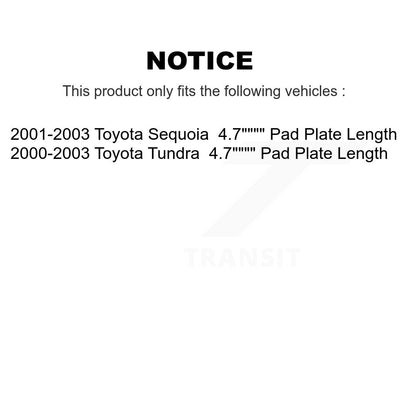 [Avant] Kit de Disque et plaquette (semi-métallique) de frein pour Toyota Tundra Sequoia 4.7" Plate longueur K8S-100353