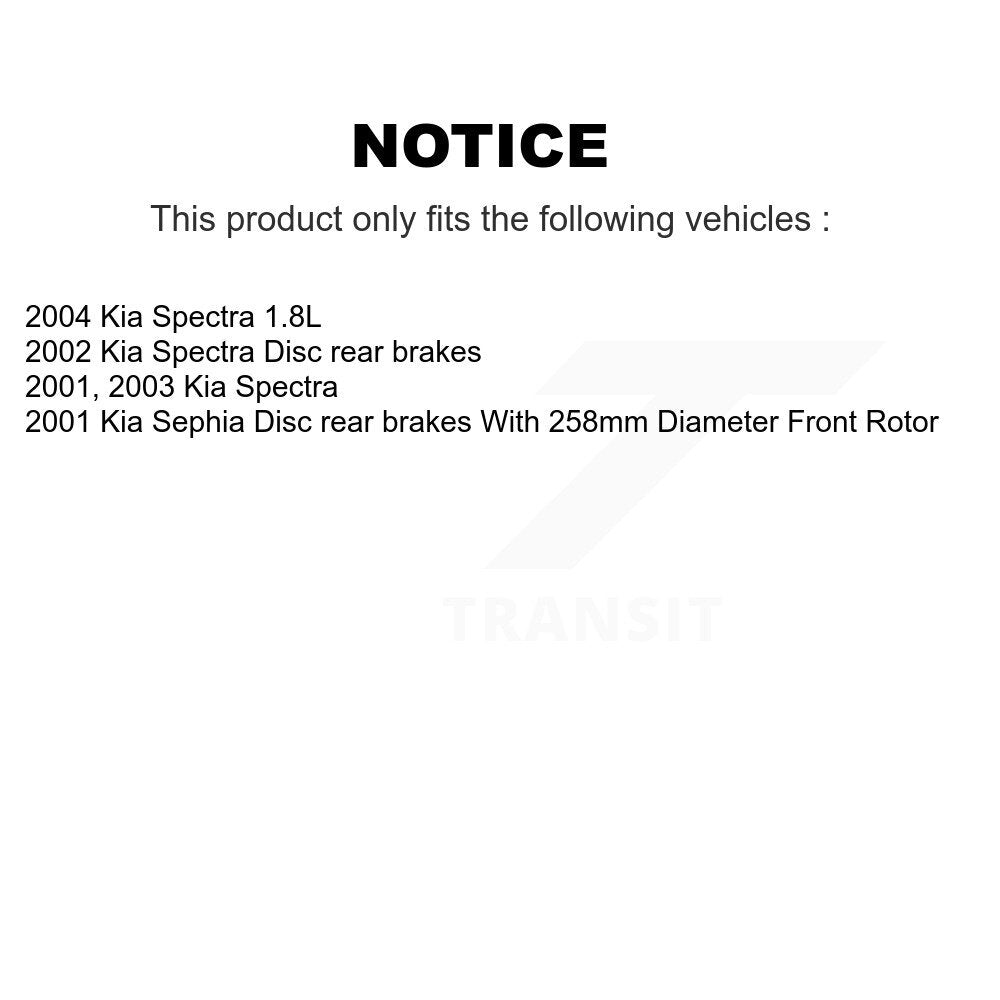 [Avant] Kit de Disque et plaquette (semi-métallique) de frein pour Kia Spectra Sephia K8S-100389