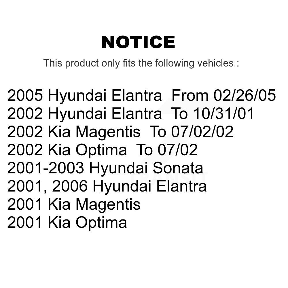 [Avant] Kit de Disque et plaquette (semi-métallique) de frein pour Hyundai Elantra Sonata Kia Optima Magentis K8S-100404