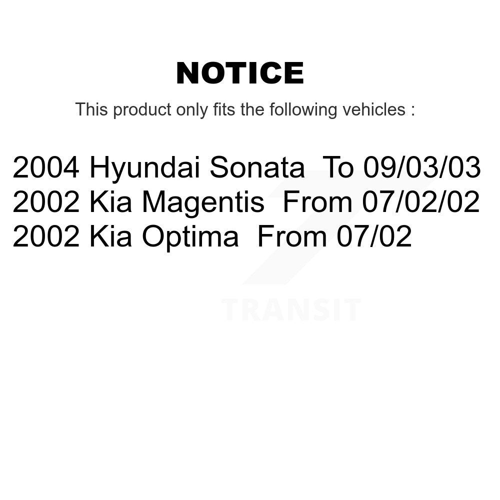 [Avant] Kit de Disque et plaquette (semi-métallique) de frein pour Hyundai Sonata Kia Optima Magentis K8S-100451