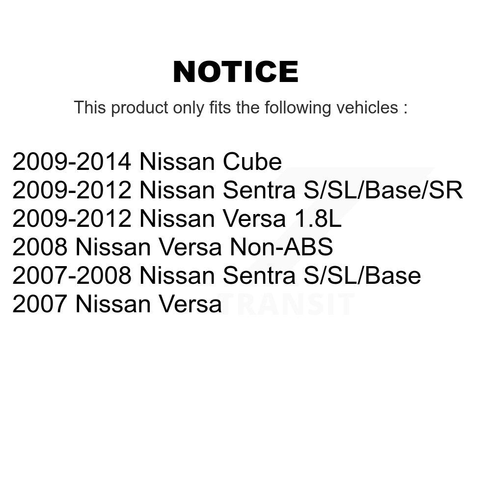 [Avant] Kit de Disque et plaquette (semi-métallique) de frein pour Nissan Sentra Versa Cube K8S-100526