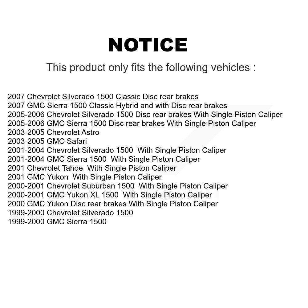 [Avant + Arrière] Kit de Disque et plaquette (semi-métallique) de frein pour Chevrolet Silverado 1500 GMC Sierra Classic Suburban Tahoe Astro Yukon XL Safari K8S-100760