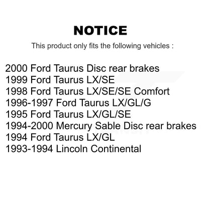 [Avant + Arrière] Kit de Disque et plaquette (semi-métallique) de frein pour Ford Taurus Mercury Sable Lincoln Continental K8S-100855