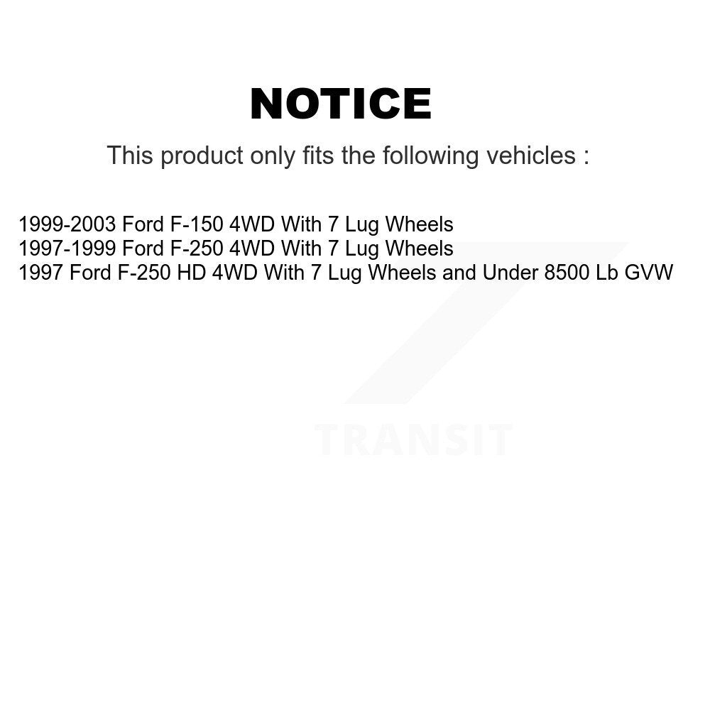 [Avant + Arrière] Kit de Disque et plaquette (semi-métallique) de frein pour Ford F-150 F-250 HD 4WD K8S-100863
