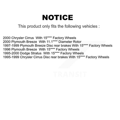 [Avant + Arrière] Kit de Disque et plaquette (semi-métallique) de frein pour Dodge Stratus Chrysler Cirrus Plymouth Breeze K8S-100952