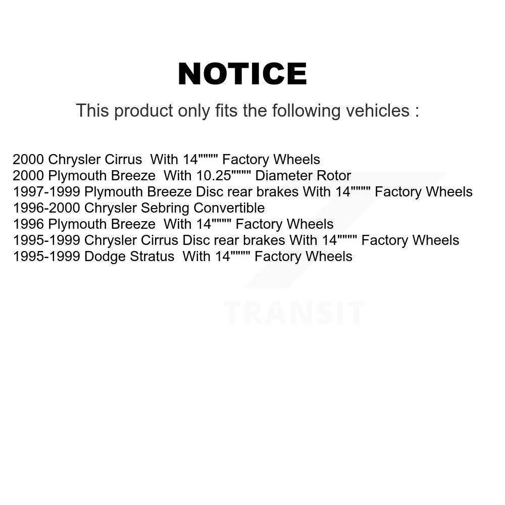 [Avant + Arrière] Kit de Disque et plaquette (semi-métallique) de frein pour Chrysler Sebring Dodge Stratus Cirrus Plymouth Breeze K8S-100955