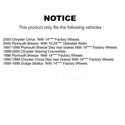[Avant + Arrière] Kit de Disque et plaquette (semi-métallique) de frein pour Chrysler Sebring Dodge Stratus Cirrus Plymouth Breeze K8S-100955