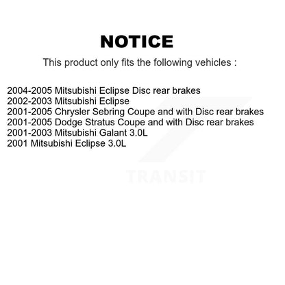 [Avant + Arrière] Kit de Disque et plaquette (semi-métallique) de frein pour Chrysler Sebring Mitsubishi Dodge Stratus Eclipse Galant K8S-100965