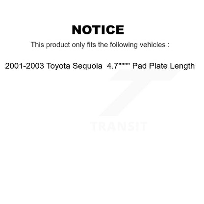 [Avant + Arrière] Kit de Disque et plaquette (semi-métallique) de frein pour 2001-2003 Toyota Sequoia 4.7" Plate longueur K8S-101131