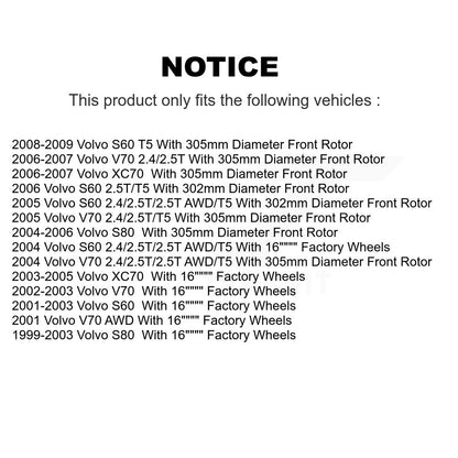 [Avant + Arrière] Kit de Disque et plaquette (semi-métallique) de frein pour Volvo S60 V70 XC70 S80 K8S-101157