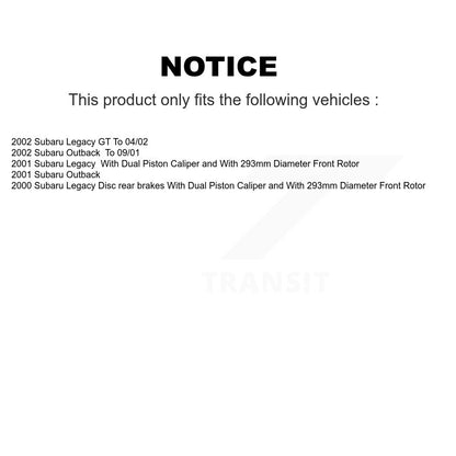 [Avant + Arrière] Kit de Disque et plaquette (semi-métallique) de frein pour Subaru Outback Legacy K8S-101204