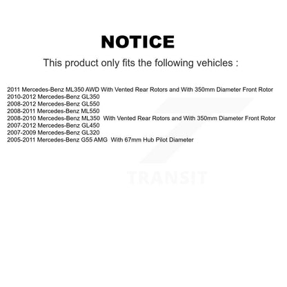 [Avant + Arrière] Kit de Disque et plaquette (semi-métallique) de frein pour Mercedes-Benz ML350 GL450 GL550 GL350 ML550 GL320 K8S-101290