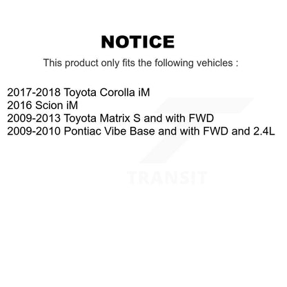 [Avant + Arrière] Kit de Disque et plaquette (semi-métallique) de frein pour Toyota Matrix Pontiac Vibe Corolla iM Scion K8S-101319